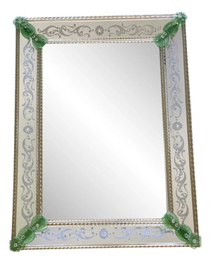 Rectangular Venetian Murano Glass Mirror by Simoeng