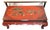 Vintage Far Eastern Furnishings Chinese Red Lacquer Court-Ladies Low Table Bench For Sale