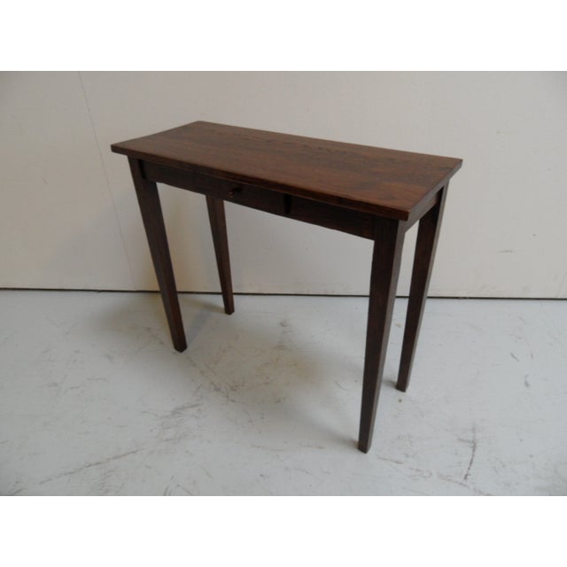 Wood Small Vintage Oak Side Table with Drawer, 1920s For Sale - Image 7 of 10