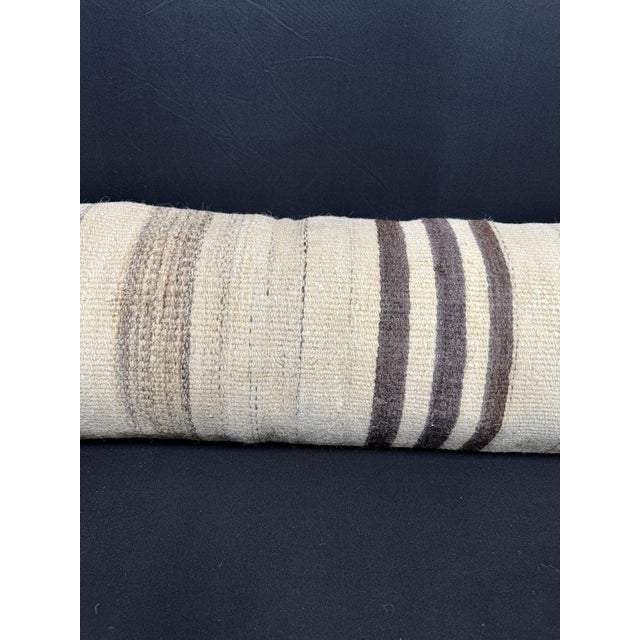 Contemporary Turkish Hemp Pillow Cushion Natural Beige Brown Cushion Cover 12"x46" For Sale - Image 3 of 4