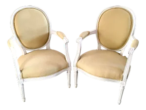 18th Century French Louis XVI Fauteuils - a Pair