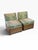 Mid 20th Century Pair of MCM Pencil Reed Rattan & Green Rose Cumming Leopard Slipper Chairs For Sale - Image 5 of 6