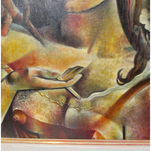 Louis Ferstadt Painting of the Demi Mode Female Impersonator Circa 1930s For Sale - Image 4 of 11
