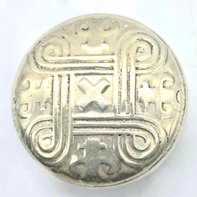 1980s 1980s Mexican Silver Pill Box For Sale - Image 5 of 8