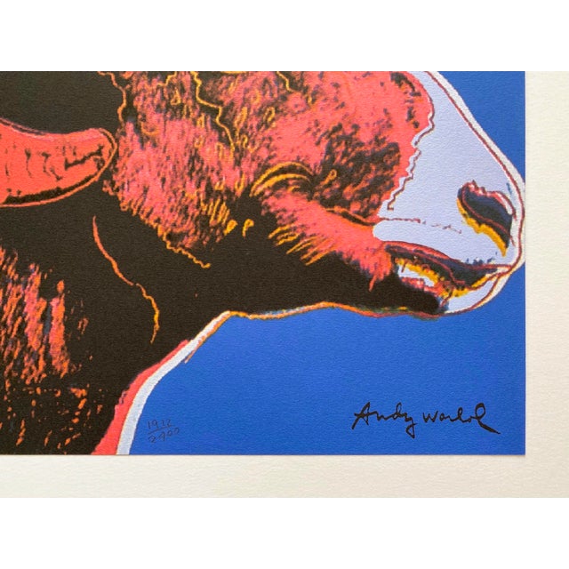 Paper Andy Warhol Vintage 1986 Limited Edition Endangered Species Large Fine Art Lithograph Print " Bighorn Ram " 1983 For Sale - Image 7 of 12