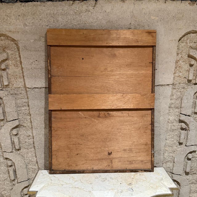 1970s Latin American Art Flower Vendor Oil on Wood For Sale - Image 9 of 12