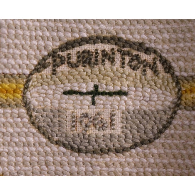 Vintage Mid-Century Modern Fiber Art Wall Tapestry Dated 1962 For Sale - Image 10 of 11