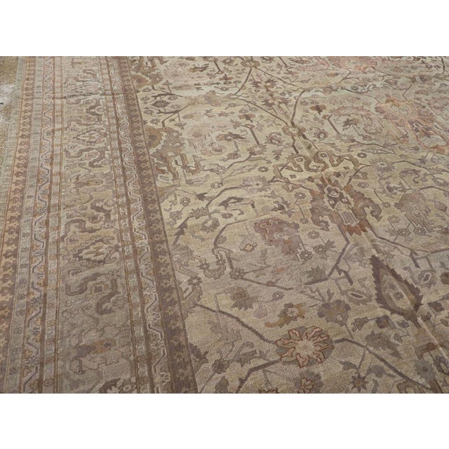 Rustic Galerie Shabab Collection Early 20th Century Turkish Oushak Oversize Carpet For Sale - Image 3 of 8