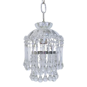Vintage Layered Chandelier With Hand Blown Glass Dish