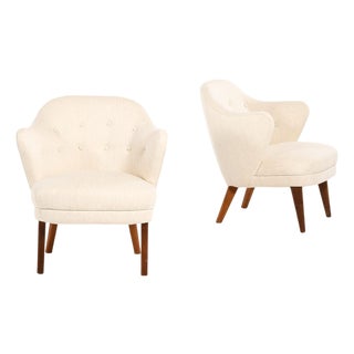 Set of Easy Chairs in Oak, 1940s For Sale