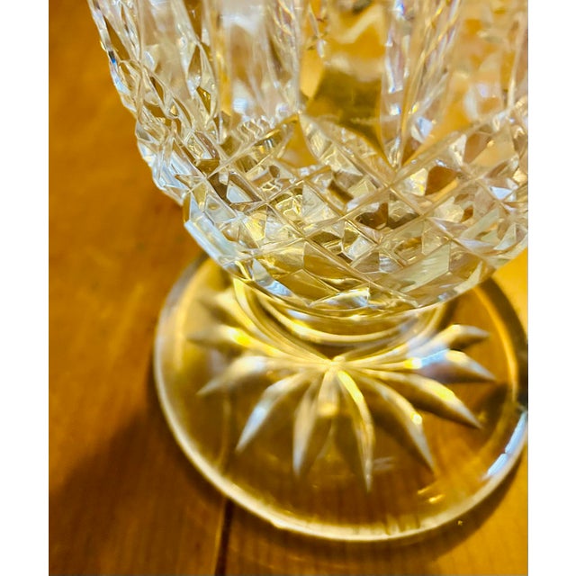 Authentic Waterford Crystal 14” Flared Vintage Vase Heavy Cut Starburst For Sale - Image 10 of 12