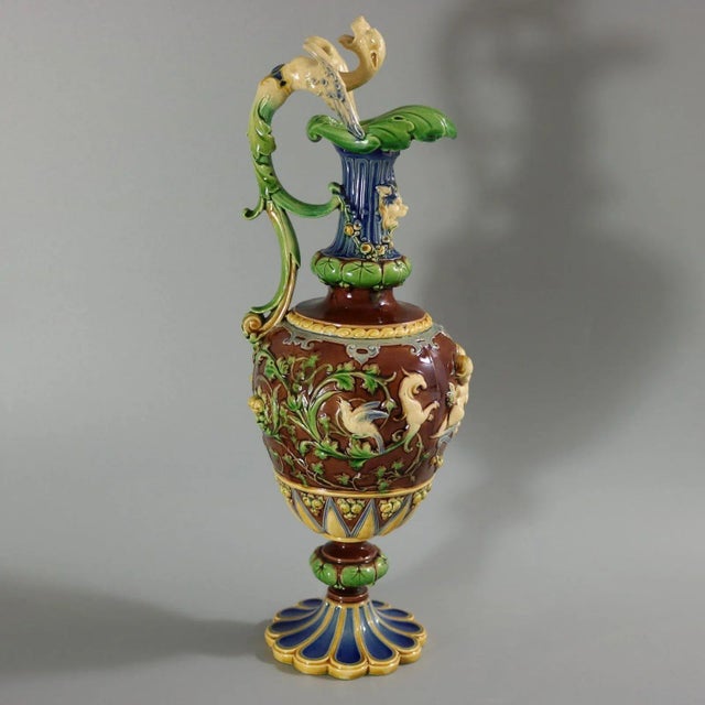 Mid 19th Century Minton Majolica Cellini Ewer Jug For Sale - Image 5 of 12