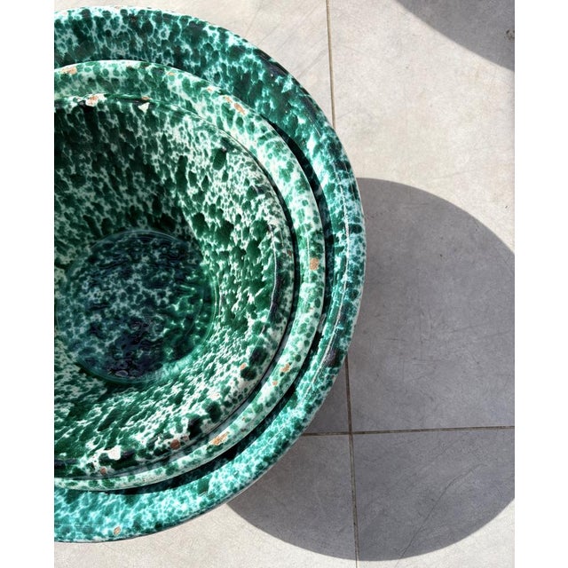 Antique Turquoise Splatter Glaze Passata Bowl For Sale - Image 9 of 15