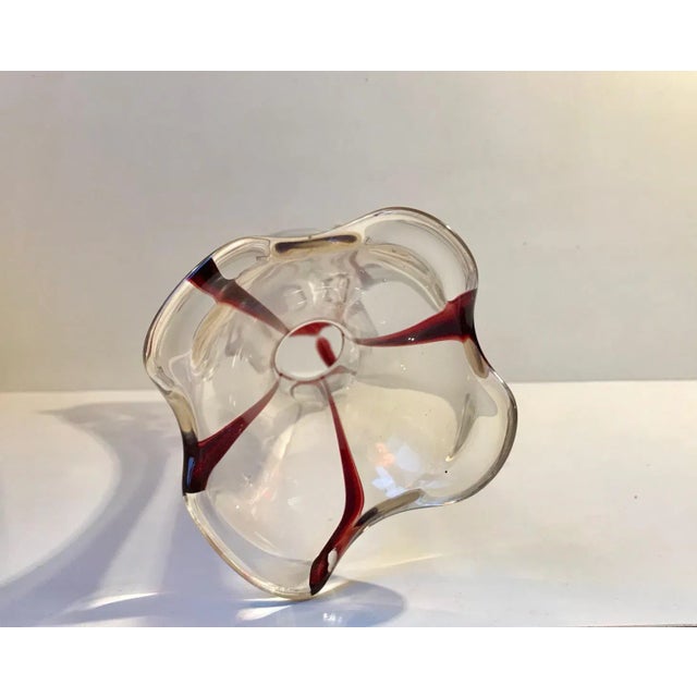 Large Art Nouveau Glass Vase with Cherry Threading, 1910s For Sale - Image 7 of 11