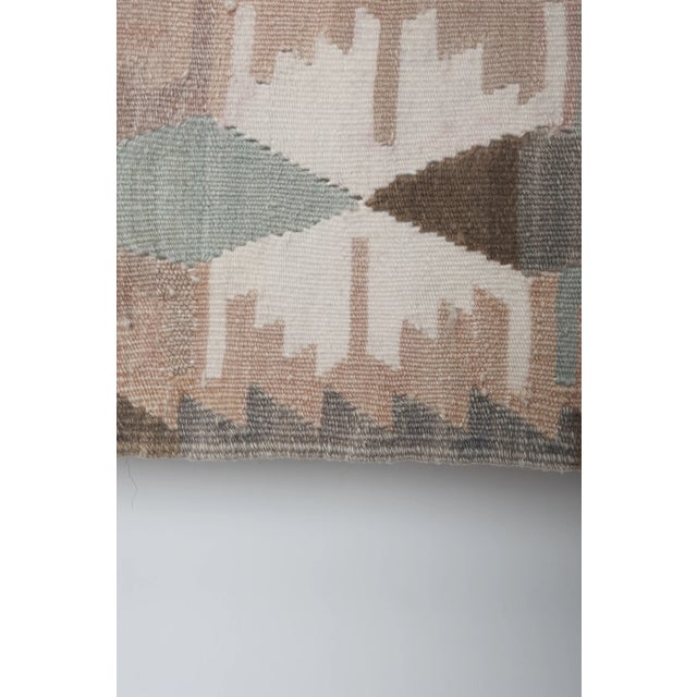 Dark Gray 1960s Turkish Pastel Foyer Kilim Runner 4'8'' X 13'9'' For Sale - Image 8 of 13