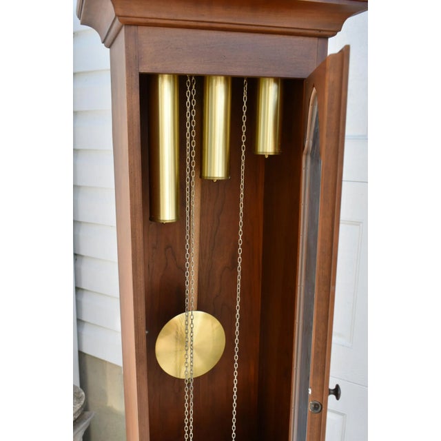 Vintage Colonial of Zeeland Traditional Style Mahogany Grandfathers Clock For Sale - Image 9 of 12