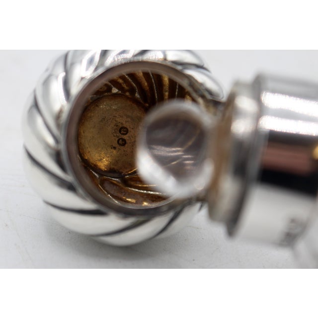 Late 19th Century 1887 English Sterling and Spiral Blown Glass Scent Bottle For Sale - Image 5 of 6