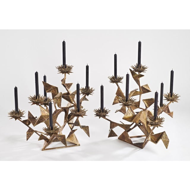 Seven Thistle Candleholders by Hubert Le Gall, Set of 2 For Sale - Image 4 of 8