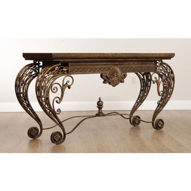 French Louis XV Style Wrought Iron Console Table For Sale - Image 9 of 13