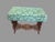 Antique Victorian Carved Walnut Footstool Bench with a nice textured Floral Upholstered Seat with pleated sides,...