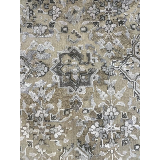 Silk and Wool Agra Rug , 6'1" X 9' For Sale - Image 4 of 6