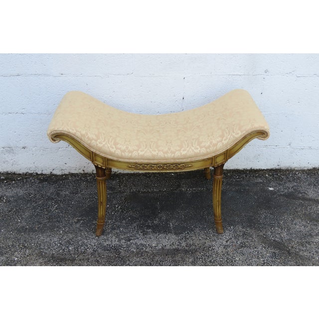 French Shabby Chic Painted Vanity Bedroom Bench Stool 6253 For Sale - Image 11 of 14