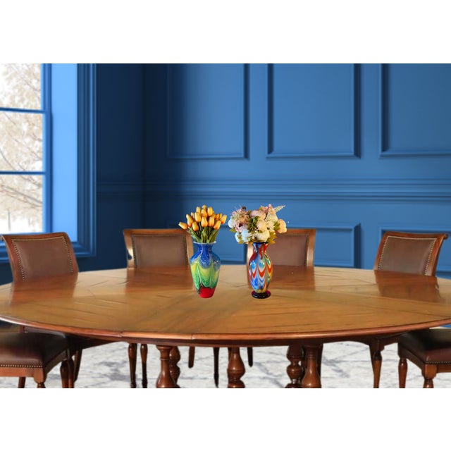 Glass Art Glass Multicolor Vases-a Pair For Sale - Image 7 of 12