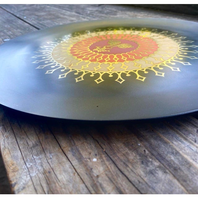 Vintage Couroc Monterey Hollywood Regency Sunburst Charger Plate For Sale - Image 4 of 15
