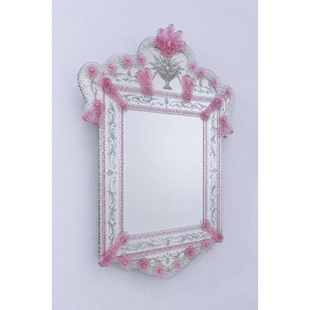 Vintage Octagonal Venetian Murano Glass Mirror, 1960 For Sale - Image 4 of 12