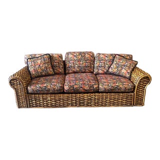 Vintage Polo by Ralph Lauren Woven Rattan Sofa For Sale