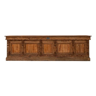1900s French Belgian Provincial Wooden Shop Counter by Emile Lambot, Châtelet For Sale