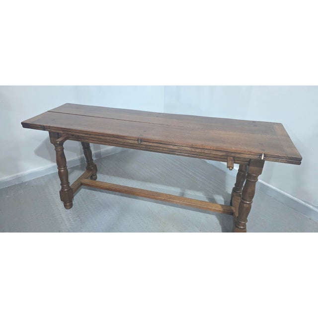 Oak Kitchen Refrectory Farmhouse Dining Table, 1910s For Sale - Image 6 of 18