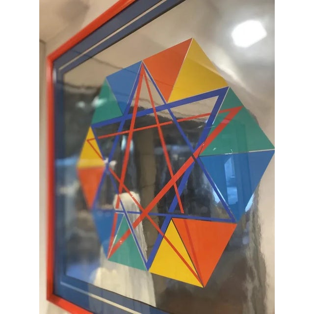 Yaacov Agam, Star of David, 1979, Screen Print, Framed For Sale - Image 4 of 6