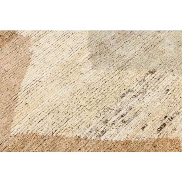 Modern Moroccan Wool Rug With Tribal Diamond Motif in Earthy Tones For Sale - Image 9 of 11
