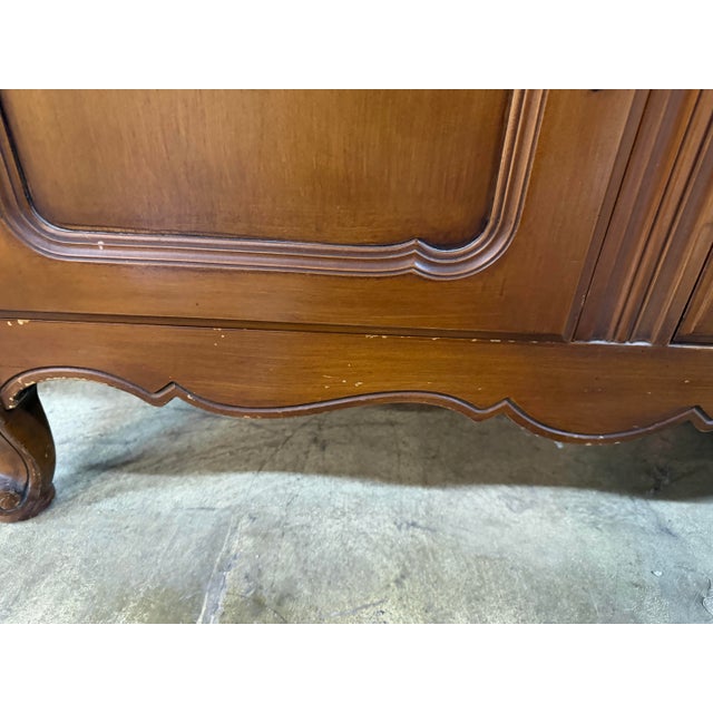 Brown French Provincial Louis XV Style Buffet Sideboard For Sale - Image 8 of 10