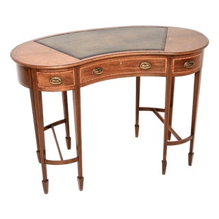 Antique Edwardian Leather Top Kidney-Shaped Desk, 1900s For Sale