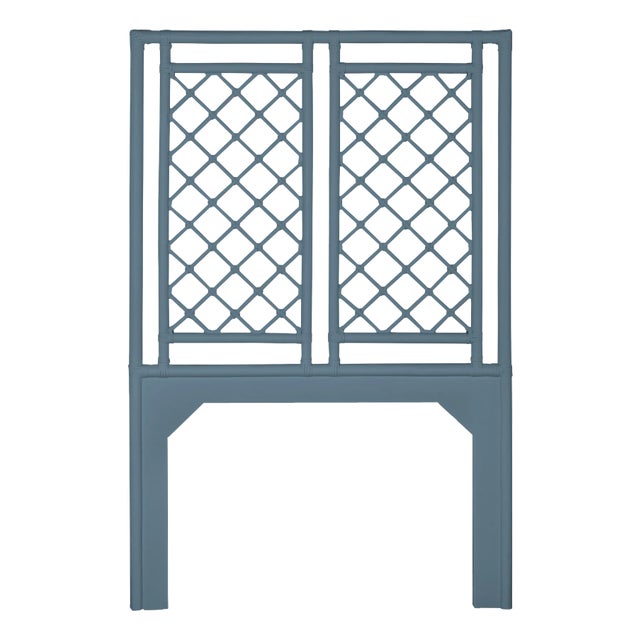 X & Diamond Headboard Twin, Regatta Blue For Sale