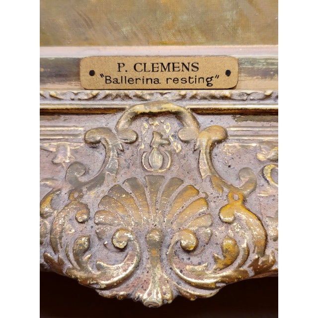 Paul Clemens- Ballerina Stretching - Oil Painting For Sale - Image 10 of 12