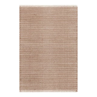 Dash & Albert by Annie Selke Herringbone Stone Woven Cotton Rug, 4' x 6' For Sale