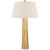 Chapman & Myers by Visual Comfort Signature Fluted Spire Large Cordless Table Lamp in Gilded Iron with Linen Shade For Sale