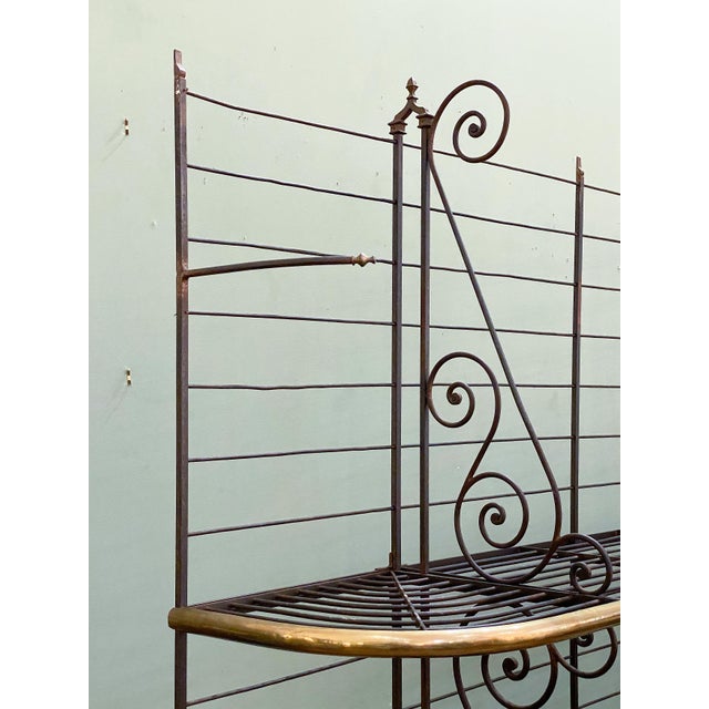 Large French Boulangerie Stand or Baker's Rack of Wrought Iron and Brass For Sale - Image 9 of 13