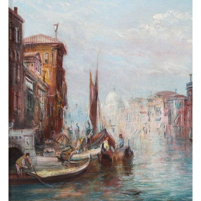 Alfred Pollentine, Grand Canal Mocenigo Palace in Venice, 19th Century, Oil Painting on Canvas For Sale - Image 4 of 14