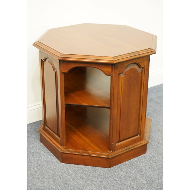 Ethan Allen Ethan Allen Georgian Court Solid Cherry 26" Octagonal Tiered Accent End Table 11-8046 For Sale - Image 4 of 11