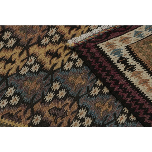 Brown 1950s Vintage Tribal Kilim Runner Rug With Polychromatic Patterns by Rug & Kilim For Sale - Image 8 of 8