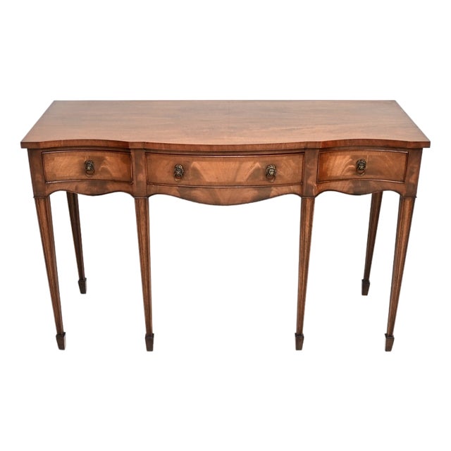 Vintage Georgian Style Inlaid Console Table, 1930 For Sale