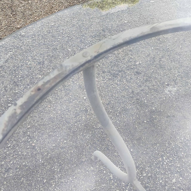 Iron Outdoor Table with Round Glass Top, 1990s For Sale - Image 6 of 18