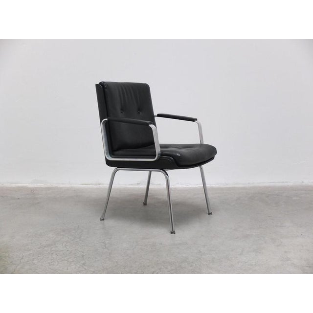 Egon Eiermann Executive Leather Armchair by Egon Eiermann for Wilde + Spieth, 1960s For Sale - Image 4 of 18