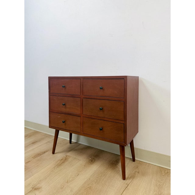 MCM Style Six Drawer Chest, Mid Century Modern Wood Storage For Sale - Image 9 of 11