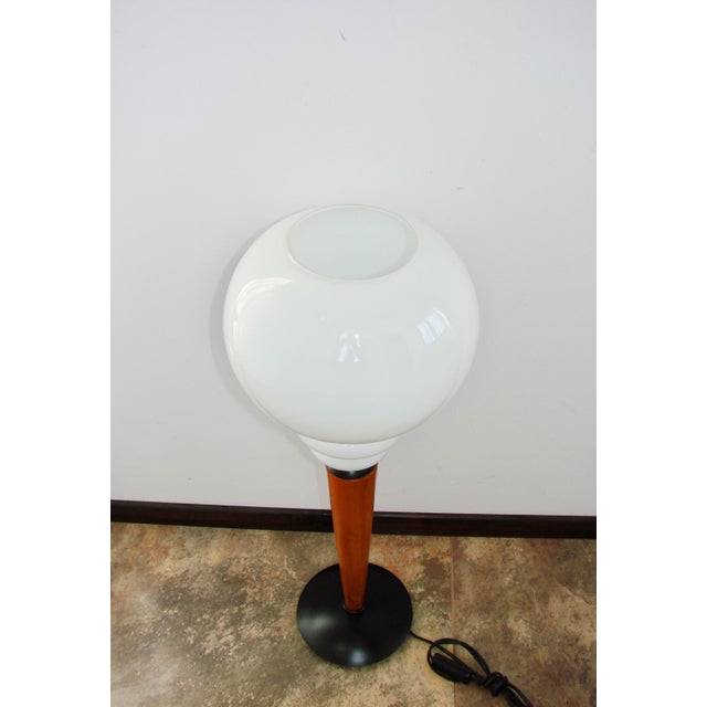 Modern Table Lamp in Metal, Wood, and Glass, 1970s For Sale - Image 4 of 8