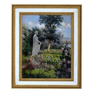 Antonio Celli, Garden, Oil on Canvas, Framed For Sale